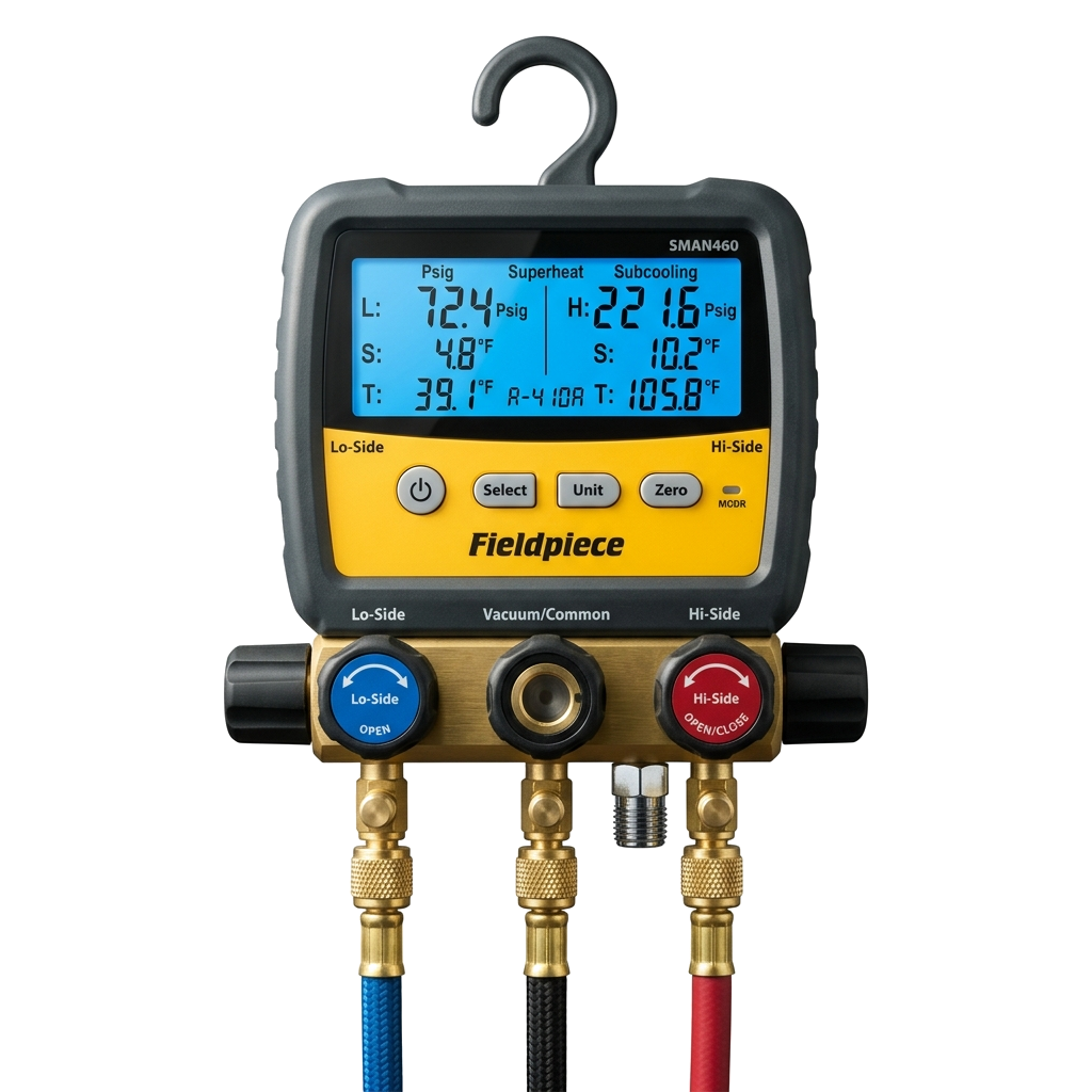 SM380V 3-Port SMAN Digital Refrigerant Manifold Gauge
